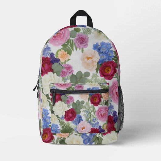 Vibrant Mystical Floral Lotus Celestial Pattern Bedruckter Rucksack (Vorderseite)