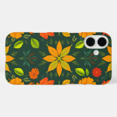 Vibrant Nature iPhone16 Case - Nahtloses Muster De (Rückseite (Horizontal))