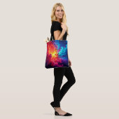 Vibrant Nebula Art: Cosmic Color Art Tasche (Am Model)