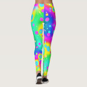 Vibrant Neon Blaze Pattern Leggings (Rückseite)