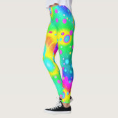 Vibrant Neon Blaze Pattern Leggings (Links)