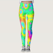 Vibrant Neon Blaze Pattern Leggings (Vorderseite)