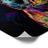 "Vibrant Neon Frenchie Pop Art Portrait" Poster (Ecke)