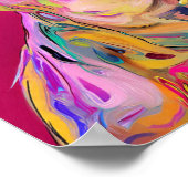 Vibrant Neon German Shepherd Pop Art Portrait Poster (Ecke)