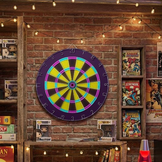 Vibrant Neon Glow Dartboard Dartscheibe