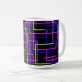 Vibrant Neon Grid  Kaffeetasse (VorderseiteRechts)