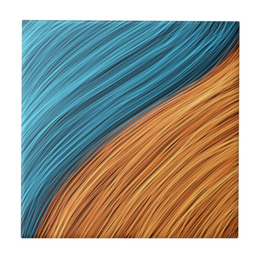 Vibrant Neon Light Strands of Blue and Orange Fliese (Vorderseite)