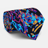 Vibrant Neon Multicolored Curvy Line Pattern Krawatte (Gerollt)