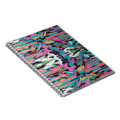 Vibrant Neon Pastel Camo Abstract Spiral Photo Notizblock (Rechte Seite)