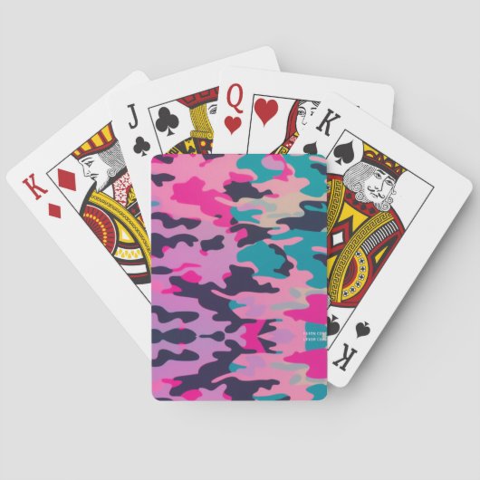 Vibrant Neon Pastel Camo Designer Playing Cards Spielkarten (Rückseite)