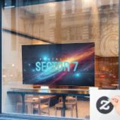 Vibrant Neon Pink Blue Cosmic Space Galaxy Fensteraufkleber (Café-Fenster)