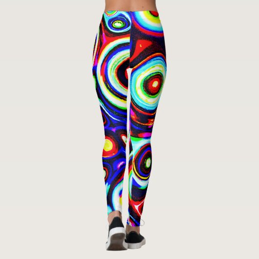Vibrant Neon Pulse Pattern Leggings (Rückseite)