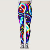 Vibrant Neon Pulse Pattern Leggings (Vorderseite)