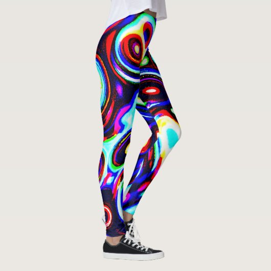 Vibrant Neon Pulse Pattern Leggings (Rechts)
