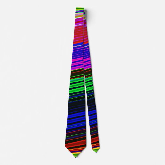 Vibrant Neon Striped Abstract Pattern Krawatte (Vorderseite)