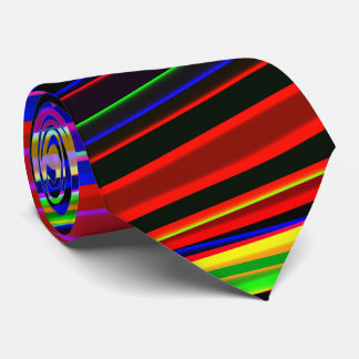Vibrant Neon Striped Abstract Pattern Krawatte