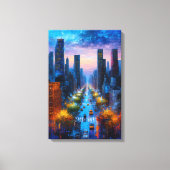Vibrant Night Cityscape Canvas Print Leinwanddruck (Vorderseite)