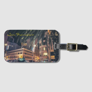 Vibrant Nighttime San Francisco with Palm Tree Gepäckanhänger