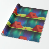 Vibrant Northern Lights Camping Tent Night Geschenkpapier (Ungerollt)