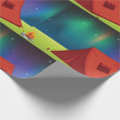 Vibrant Northern Lights Camping Tent Night Geschenkpapier (Ecke)
