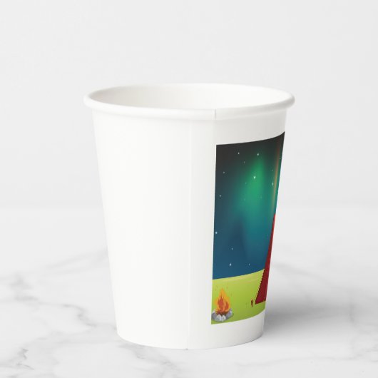 Vibrant Northern Lights Camping Tent Night Pappbecher (Rechts)