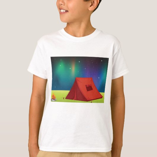 Vibrant Northern Lights Camping Tent Night T-Shirt (Vorderseite)