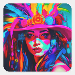 Vibrant Nuse Quadratischer Aufkleber