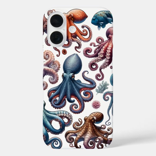 Vibrant Octopus Collection Seefahrt Case-Mate iPhone Hülle (Rückseite)