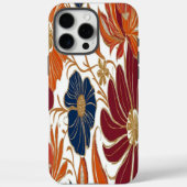 Vibrant Orange Boho Floral iPhone Case (Rückseite)