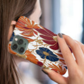 Vibrant Orange Boho Floral iPhone Case