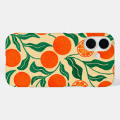 Vibrant Orange Citrus Botanical Pattern  Case-Mate iPhone Hülle (Rückseite (Horizontal))