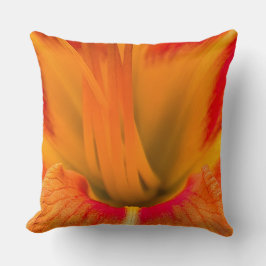 Vibrant orange daylily macro botanical decor kissen