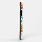 Vibrant Orange Floral Garden Pattern - Elegant Tea Case-Mate iPhone Hülle (Hinten/Rechts)
