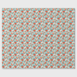 Vibrant Orange Floral Garden Pattern - Elegant Tea Geschenkpapier