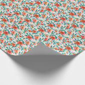 Vibrant Orange Floral Garden Pattern - Elegant Tea Geschenkpapier (Ecke)