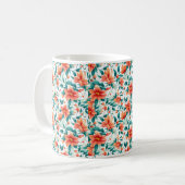 Vibrant Orange Floral Garden Pattern - Elegant Tea Kaffeetasse (Vorderseite Links)
