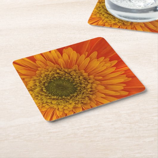 Vibrant Orange Gerbera Daisy Rechteckiger Pappuntersetzer (angewinkelt)