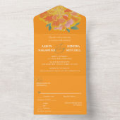 Vibrant Orange Marigold Summer Wedding All In One Einladung (Innen Boden)