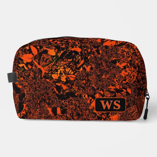 Vibrant Orange Monogram Toiletry Bag Waschbeutel (Vorderseite)