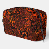 Vibrant Orange Monogram Toiletry Bag  Waschbeutel (Rechte Ecke)
