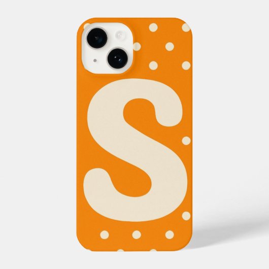 “Vibrant Orange Phone Cover with Bold White trendy iPhone Hülle (Rückseite)