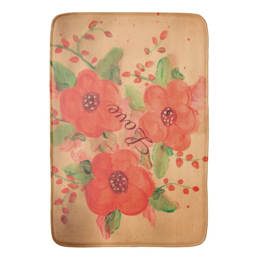 Vibrant Orange Red Badematte (Vorderseite Vertikal)