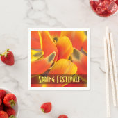 Vibrant Orange Tulip Petal Fotografie Personalisie Serviette (Beispiel)