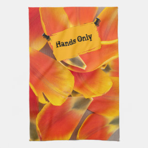 Vibrant Orange Tulip Petals Fotografie Custom Handtuch