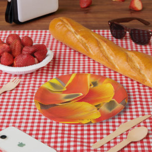 Vibrant Orange Tulip Petals Fotografie Pappteller