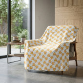 Vibrant Orange Wave Geometric Abstract Pattern Fleecedecke