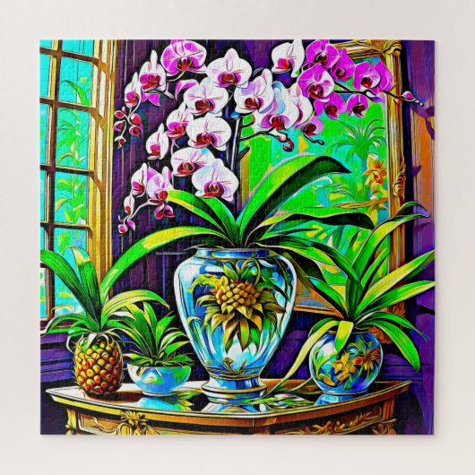 Vibrant Orchid Haven Puzzle (Vertikal)