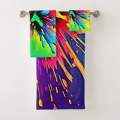 Vibrant Paint Burst Design Badhandtuch Set (Insitu)