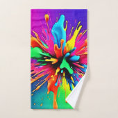 Vibrant Paint Burst Design Badhandtuch Set (Handtuch)