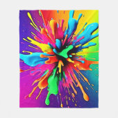 Vibrant Paint Burst Design Fleecedecke (Vorderseite)
